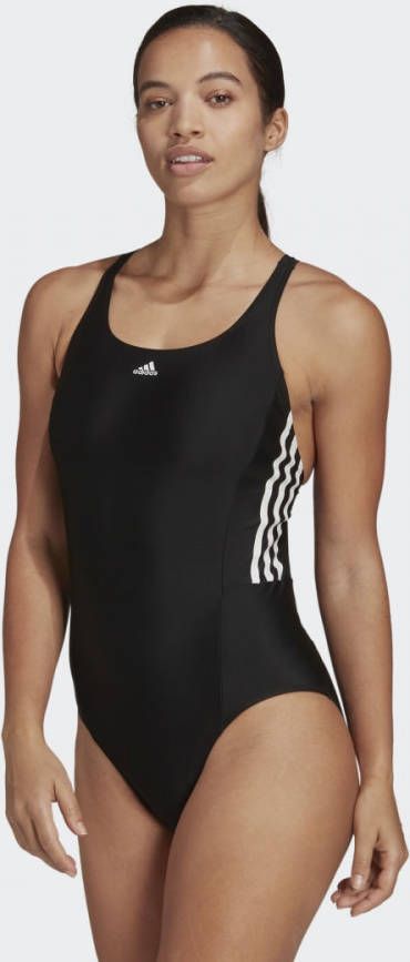 Adidas mid 3 stripes badpak zwart/wit dames online kopen