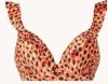 Beachlife voorgevormde beugel bikinitop met ruches en panterprint oranje/zwart online kopen