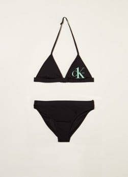 Calvin Klein triangel bikini met logo zwart online kopen