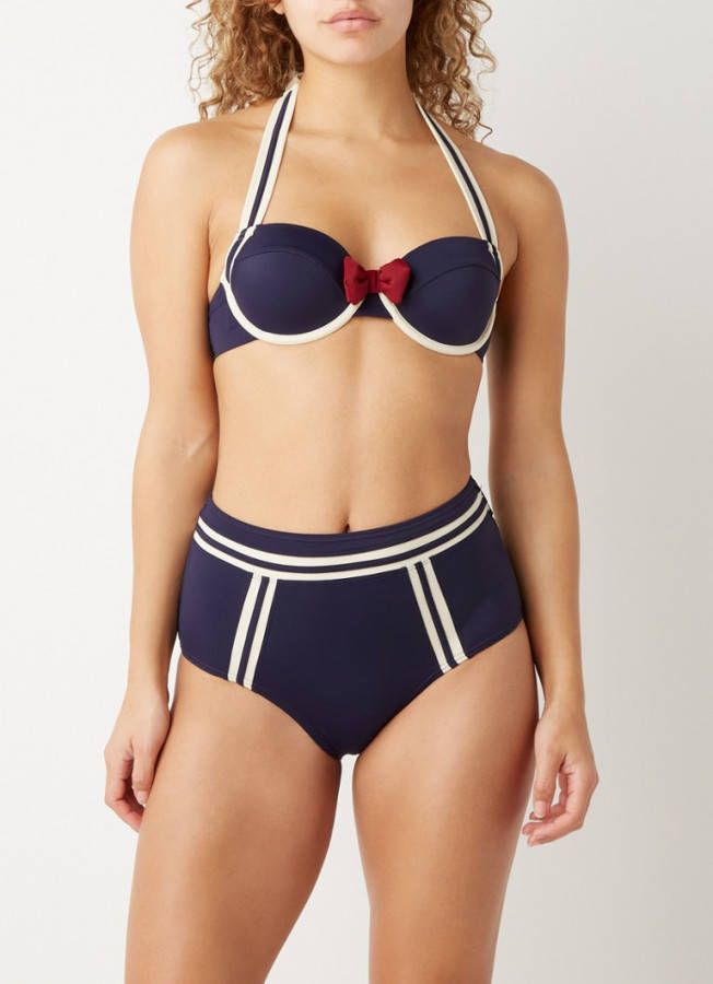 Marlies Dekkers Sailor Mary Plunge Balconette Bikini Top | Wired Padded Blue Ivory Red 75e online kopen