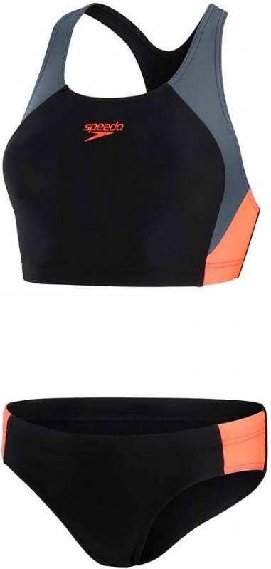 Speedo colourblock splice 2pc bikini zwart/grijs dames online kopen