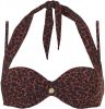 TC WOW strapless beugel bikinitop met panterprint rood/zwart online kopen