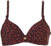 TC WOW triangel bikinitop met panterprint rood/zwart online kopen