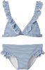 NAME IT KIDS gestreepte triangel bikini NKFZANNAH met ruches blauw/wit online kopen