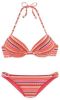 Lascana push up bikini met all over print roze/oranje/geel online kopen