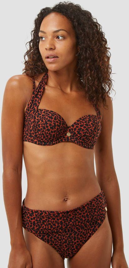 TC WOW strapless beugel bikinitop met panterprint rood/zwart online kopen