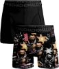 Muchachomalo Boxershorts 2 pack shorts Rolling Stones Beatles Zwart online kopen