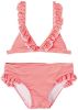 NAME IT KIDS gestreepte triangel bikini NKFZANNAH met ruches rood/wit online kopen