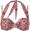 TC WOW strapless beugel bikinitop met all over print roze/donkerblauw online kopen