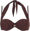 TC WOW strapless beugel bikinitop met panterprint rood/zwart online kopen