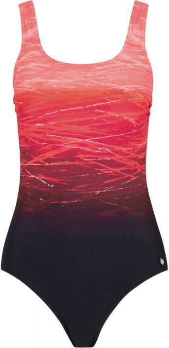 Lascana corrigerend badpak met kleurverloop rood/zwart online kopen