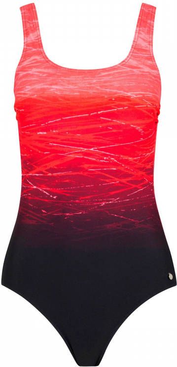 Lascana corrigerend badpak met kleurverloop rood/zwart online kopen