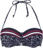 Lascana strapless bandeau bikinitop met all over print donkerblauw/wit/rood online kopen