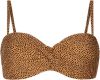 Protest strapless bandeau bikinitop Madeira C cup met all over print lichtbruin/zwart online kopen