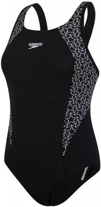 Speedo badpak Splice Flyback dames polyester zwart/wit maat XL online kopen