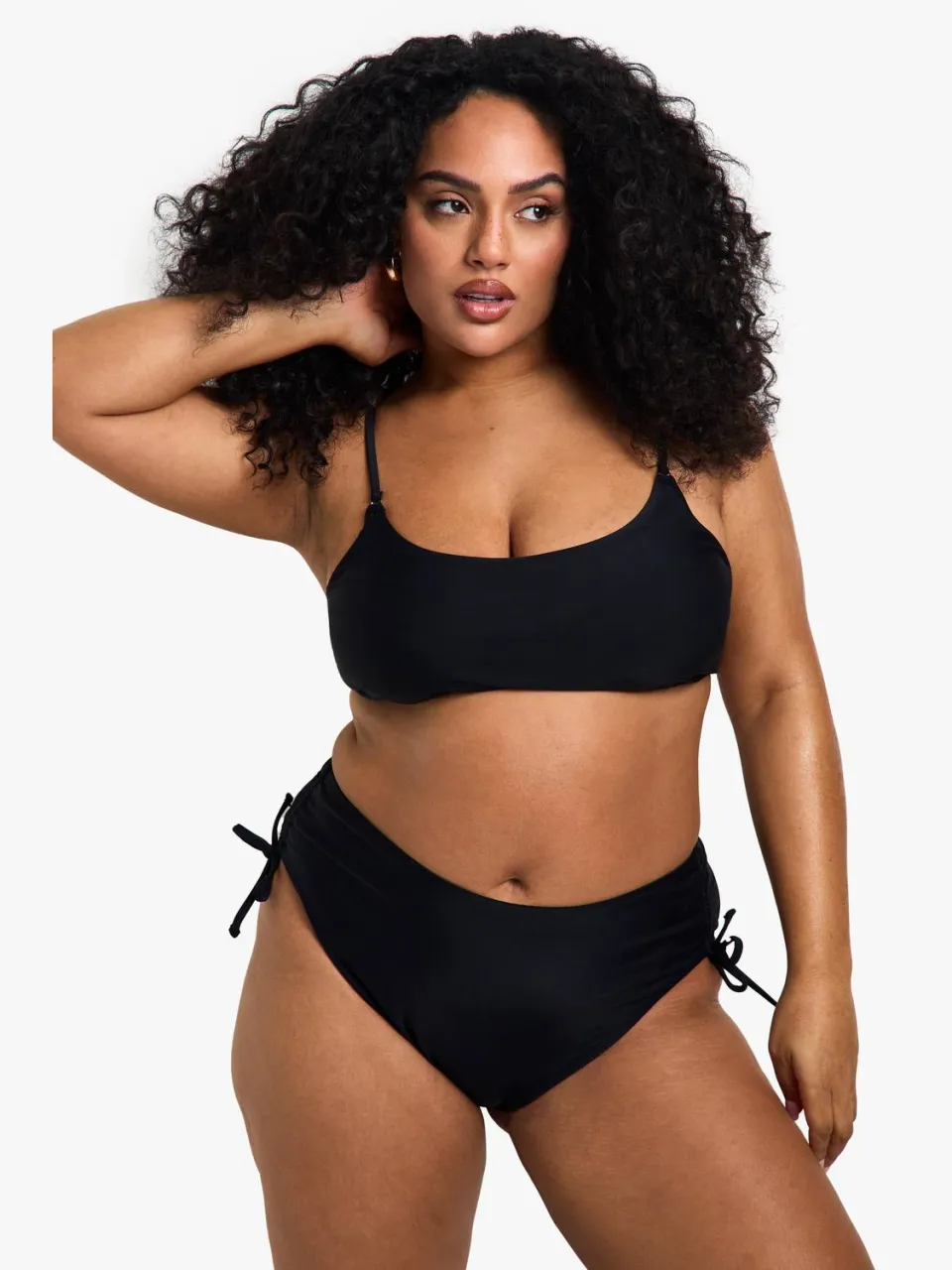 boohoo Dames Plus Swimwear Essentials Scoop Bikini Top zwart, foto 3