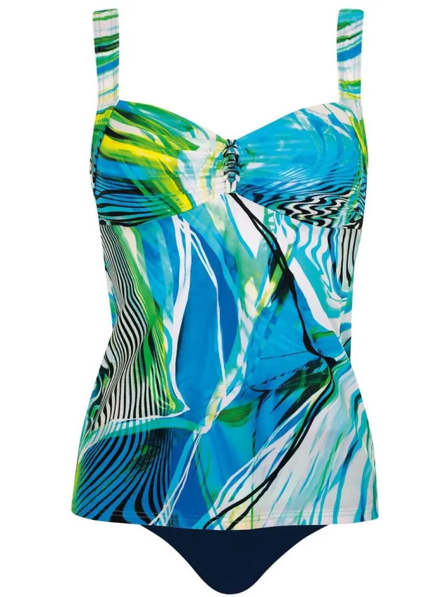 Sunflair dames tankini – blauwgroen – zonder beugel – Xtra Life Lycra - Maat aqua