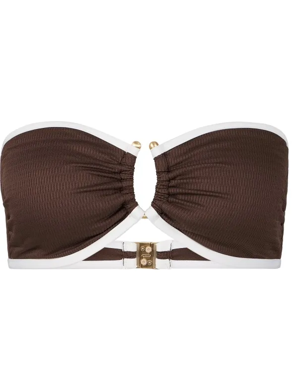 Seafolly Women's Beach Bound Ring Front Bandeau - Bikinitop, wit