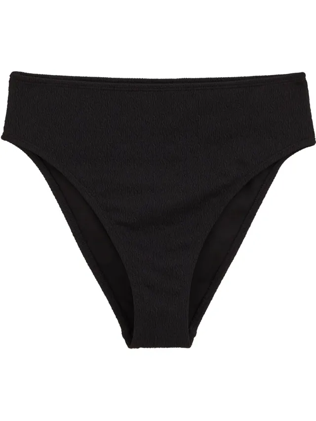 WE Fashion Dames high waist bikinibroekje met structuur Black