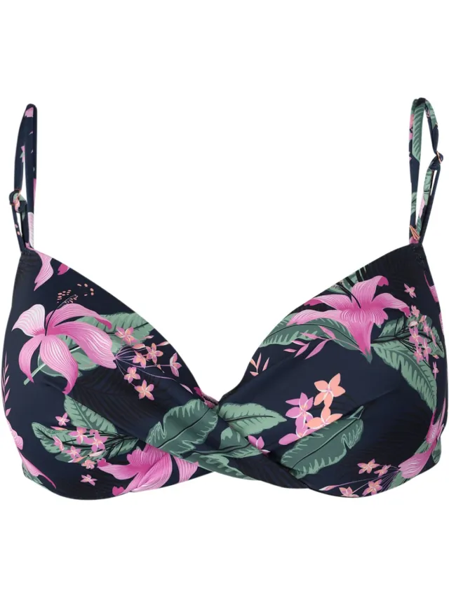 Brunotti Stefana-Tropicana - Bikini Topje Indigo Blue - Wired Bikini Top Dames - Aanpasbare Bandjes - Mix & Match