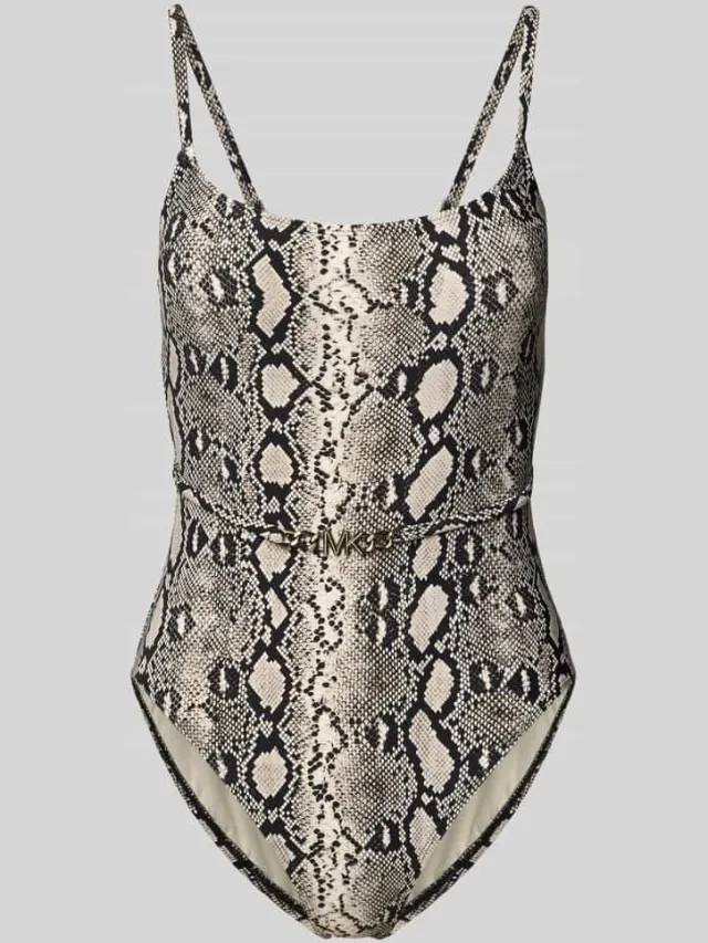 Michael Kors Badpak met riem in schakelkettinglook Zwart