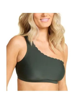Damella Nora Wavy Bikini Top Zwart,Groen
