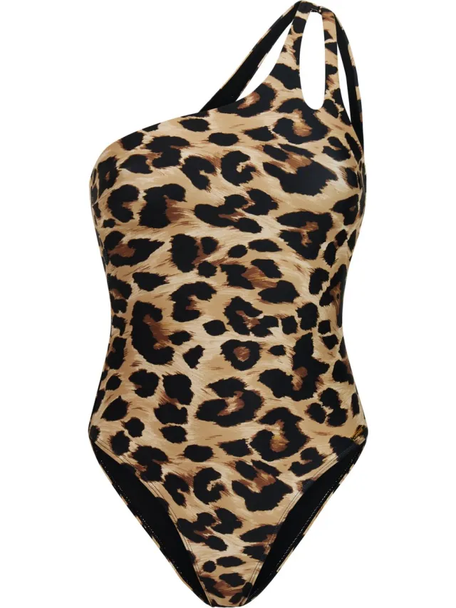 Protest PRTMunroe - Badpak Dames - One shoulder - Normale pasvorm - Uitneembare vulling - Medium dekking - Bruin Fudge Camel