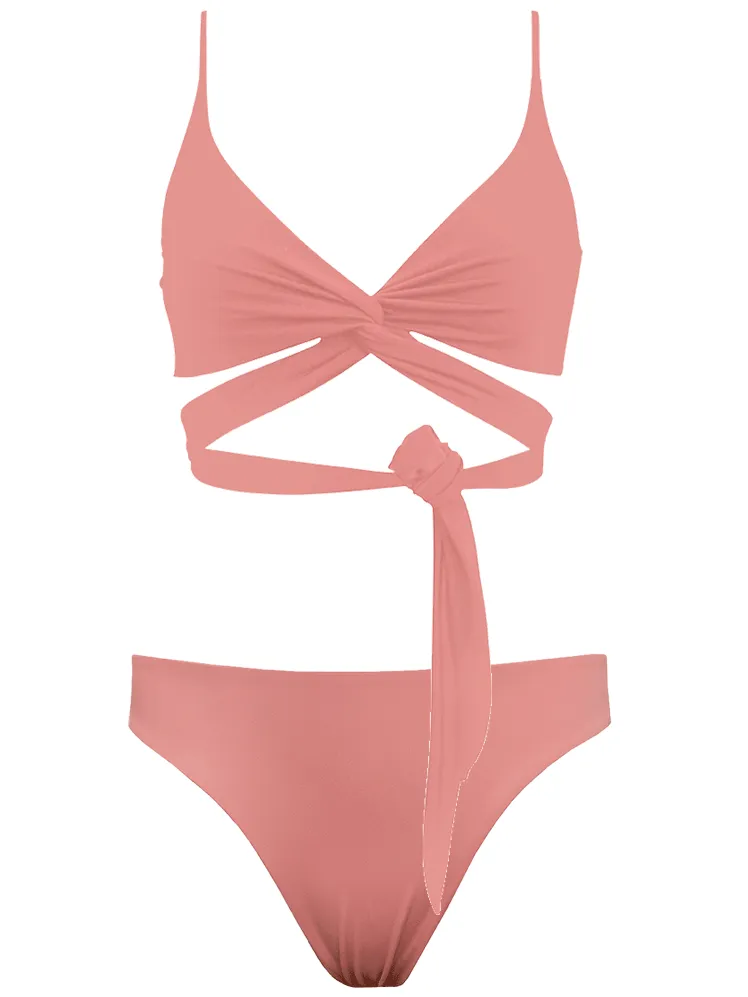 Anekdot dames vegan Bikini Set Lin Skyline Slim Roze, foto 2