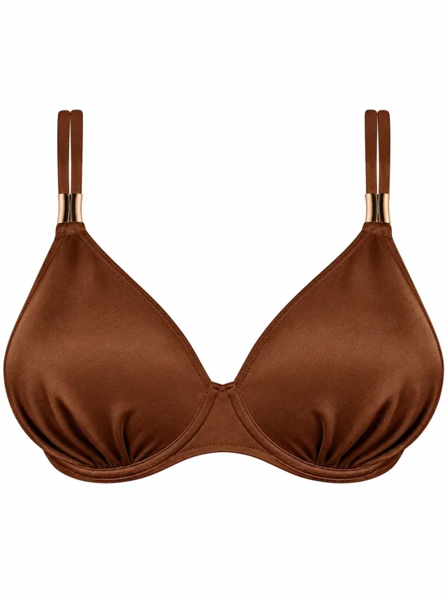 Marie Jo Swim Hello Sunset Voorgevormde Bikini Top Hartvorm 1008816 Sepia - maat EU 70F / FR Bruin