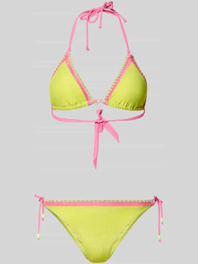 banana moon Bikini met sierstenen Model 'Blucostora' Geel