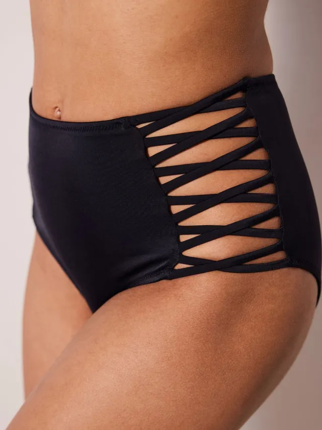 Penti Hoogzwaist Cut-Out Bikini Shorts Zwart