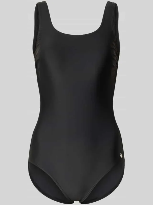 Lascana slim fit badpak met rugdecolleté model 'Elena' Zwart