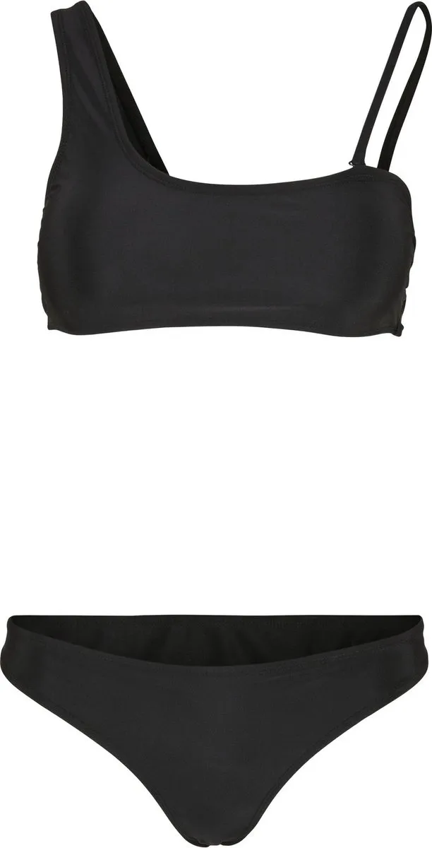 Urban Classics Recycled Asymmetric Tank Top Bikini set - XS - Zwart