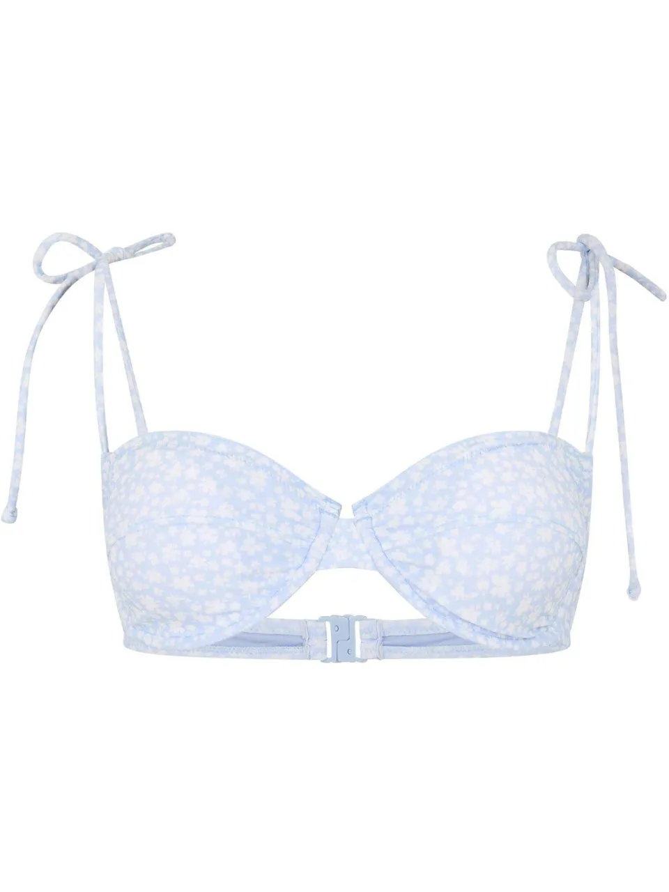 Jack Wills Bikinitop voor dames met bloemenprint en golvende zoom (Blauw), foto 2