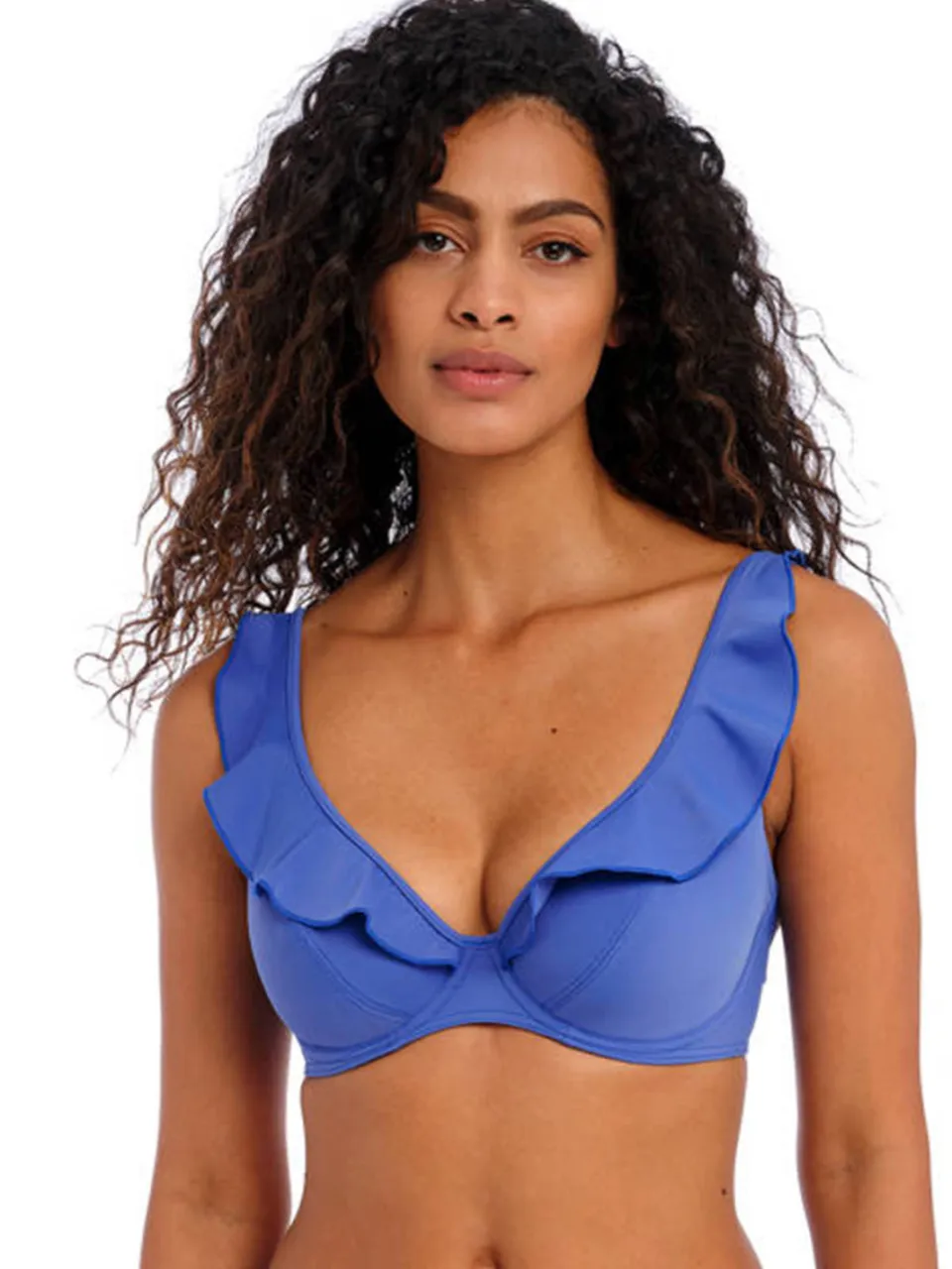 Freya Jewel Cove niet-voorgevormde beugel bikinitop met ruches blauw, foto 4