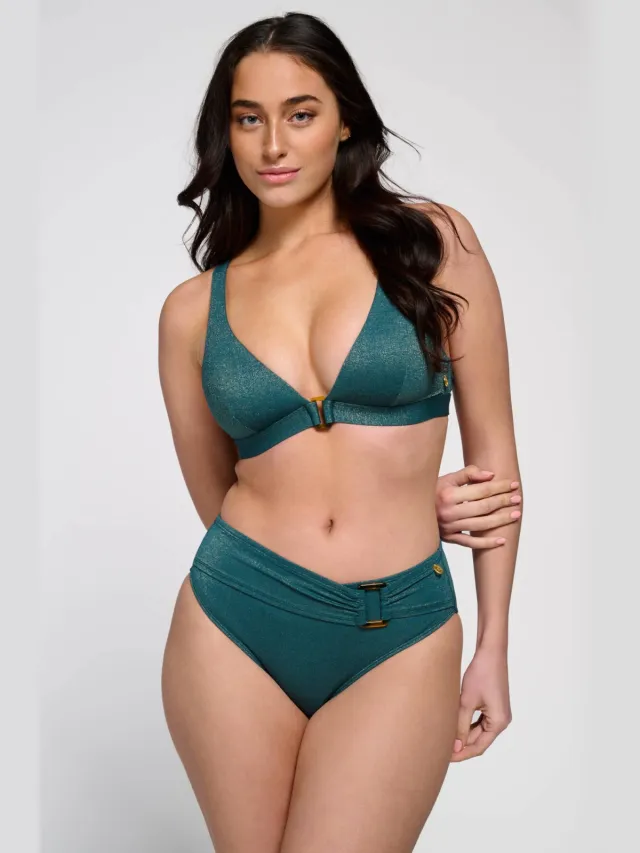 Ten Cate Beach TC WOW bikinislip met lurex donkergroen