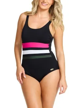 Damella Annabella chloorbestendig badpak zwart Blauw,Versch.kleure/Patroon,Zwart,Roze