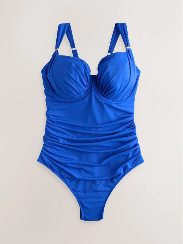 Next Dames - Blauw ondersteunend F-K badpak met beugels - Blauw Cobalt Blue