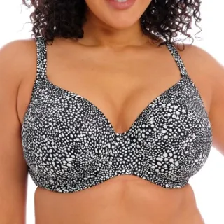 Elomi Pebble Cove Underwire Plunge Bikini Top Zwart