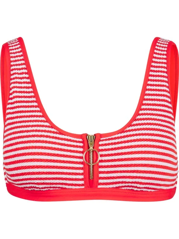 Seafolly Clubhouse Zip Front Tank Top - Bikinitop, roze/rood