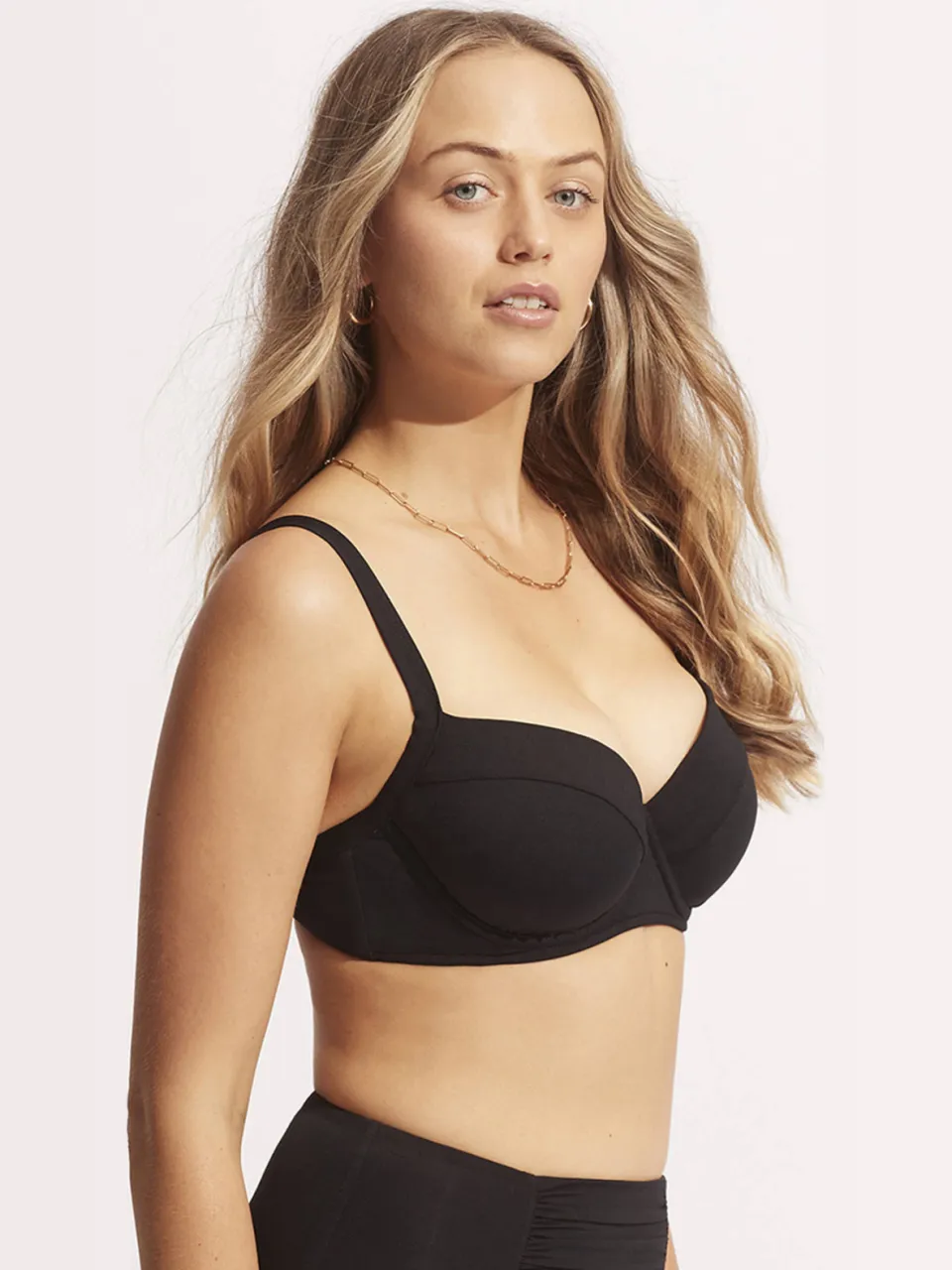 Seafolly voorgevormde beugel bikinitop E-cup zwart