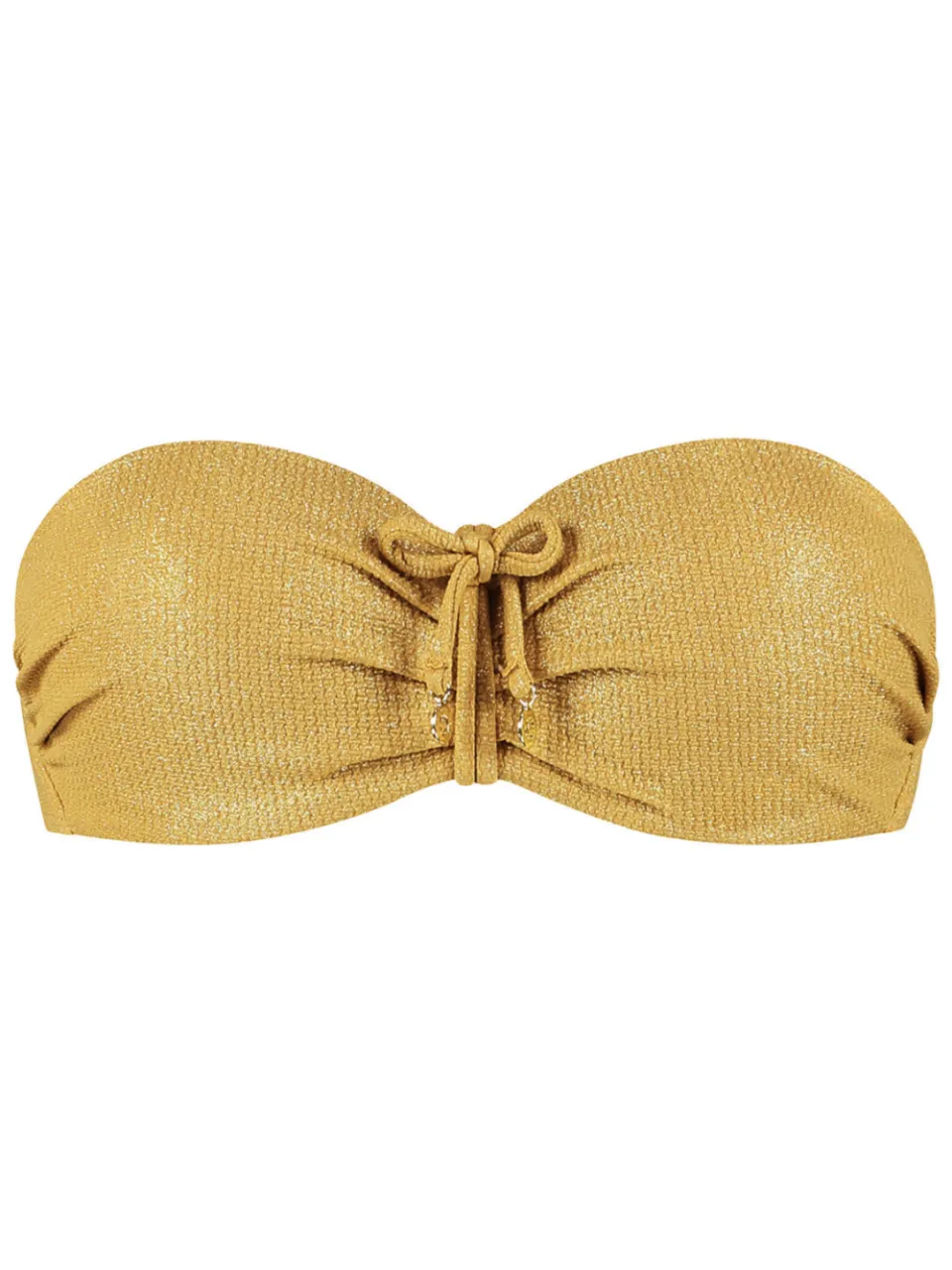Cyell voorgevormde strapless bandeau bikinitop Golden Hour met lurex goud, foto 4