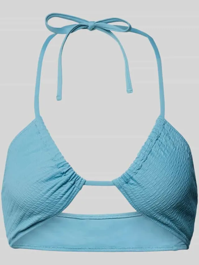 Calvin Klein Bikinitop met structuurmotief, model 'BRALETTE' Aquablauw