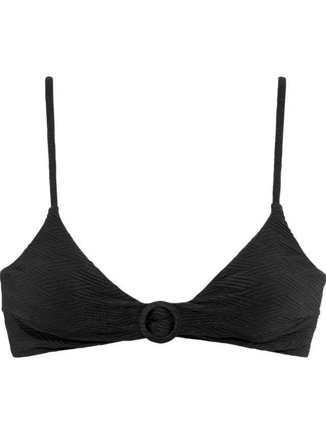 triangelbikinitop zwart geribbeld