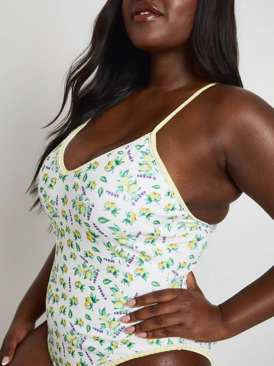 boohoo Dames Plus Badpak Met Citroenprint citroen, foto 4