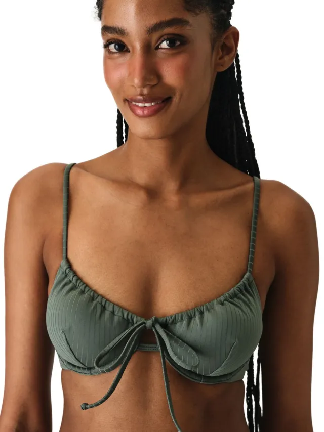 Penti Paige Bikini-top met textuur en beugels Groen