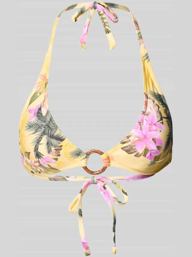 banana moon Bikini-bovendeel in all-over look model 'Minew Triangle' Geel