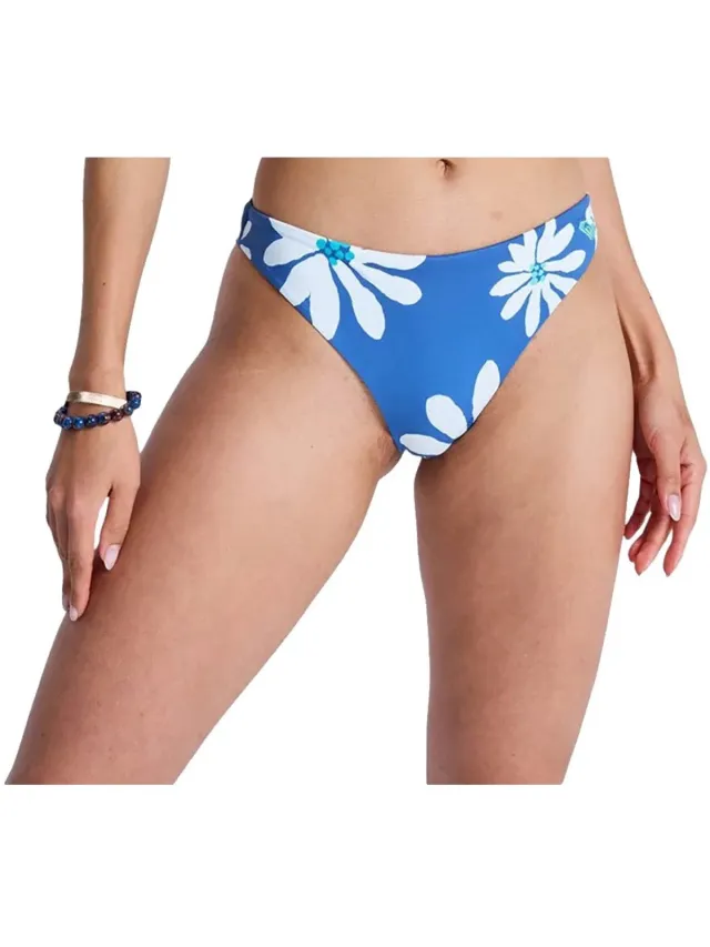 Roxy Essentials Pt Cheeky Bikinibroekje Blauw M Vrouw Dutch Blue Flower Soul