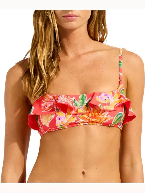 Seafolly Women's Hothouseflowers Bralette - Bikinitop, oranje