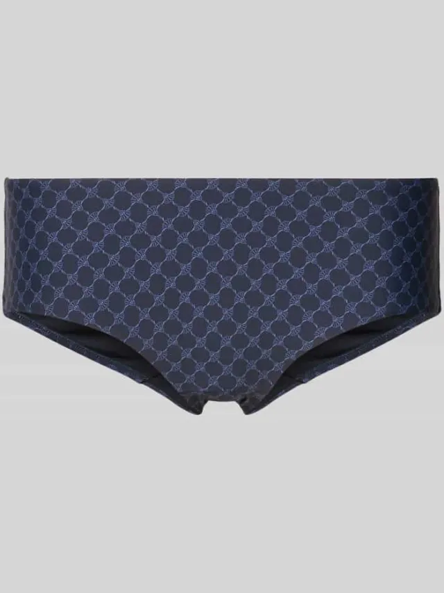 Joop! slim fit bikinibroekje met logo-applicatie model 'Cortina' Donkerblauw